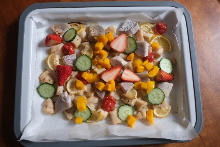 减脂鸡排芋头果蔬盘