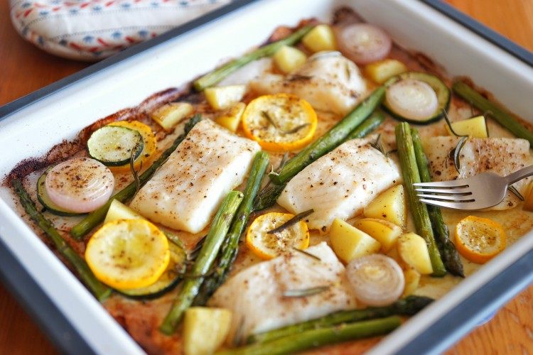 时蔬烤沙巴鱼排