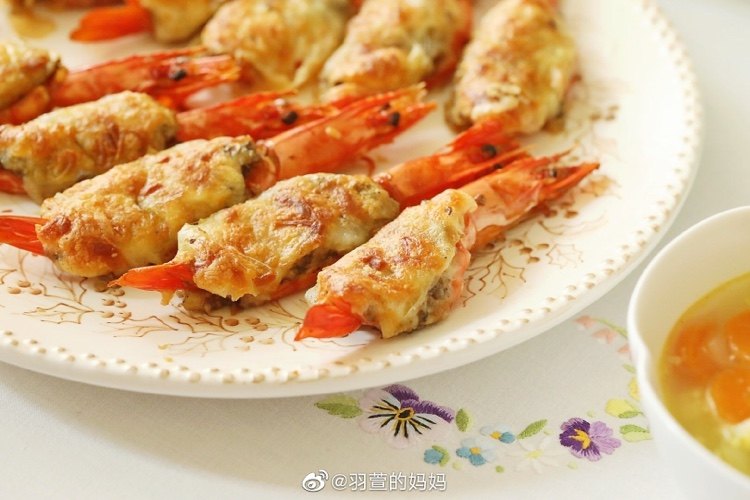 蘑菇焗大虾