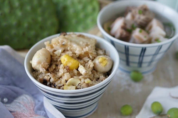 香菇笋丁栗子饭