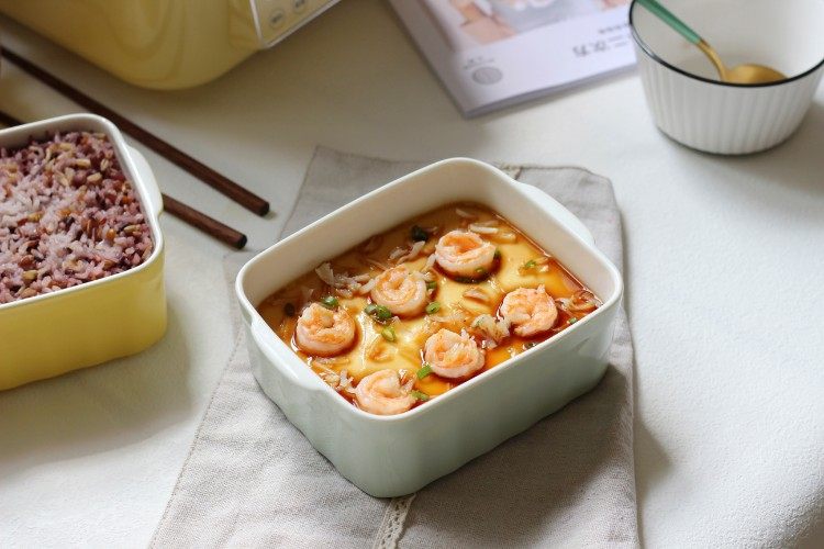 瑶柱虾仁蒸蛋羹&杂粮饭