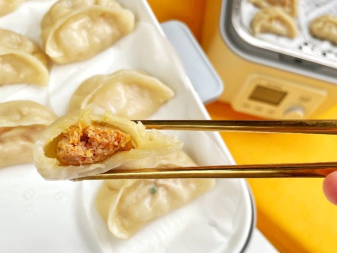 胡萝卜牛肉蒸饺&虾仁蒸饺