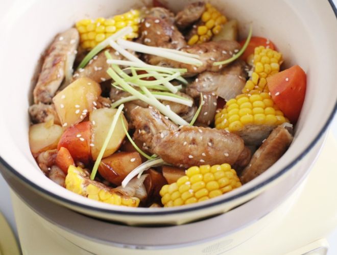 杂蔬鸡翅煲