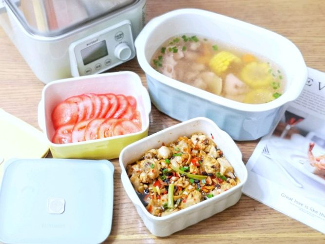 美味剁椒蒸鸡翅+排骨莲藕汤+糖拌西红柿