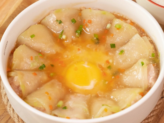 冬瓜酿肉蒸蛋【蒸炖锅食谱5月】