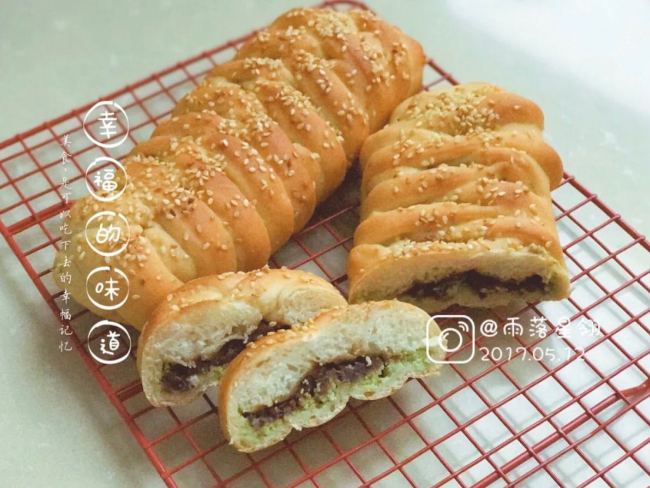 6图 烤箱蜜红豆抹茶软欧面包的家常做法 配方 步骤图解 天天菜谱网