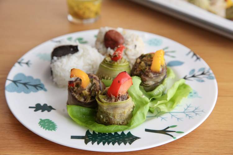 烤西葫芦茄子肉卷